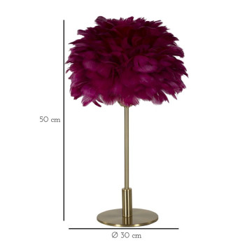 BALL FEATHER TABLE LAMP BORDEAUX