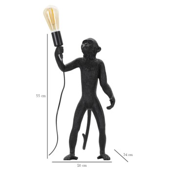 BLACK MONKEY TABLE LAMP