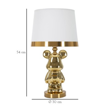 GOLD TEDDY BEAR TABLE LAMP