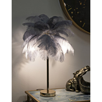 GRAY PALM TABLE LAMP