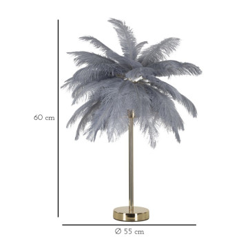 GRAY PALM TABLE LAMP