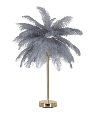 GRAY PALM TABLE LAMP