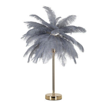 GRAY PALM TABLE LAMP