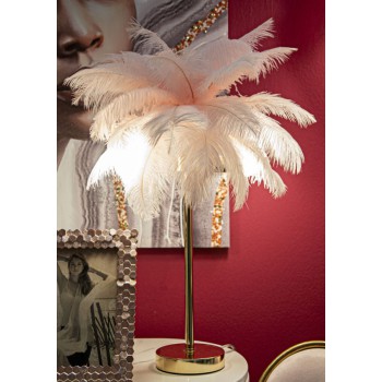 PINK PALM TABLE LAMP