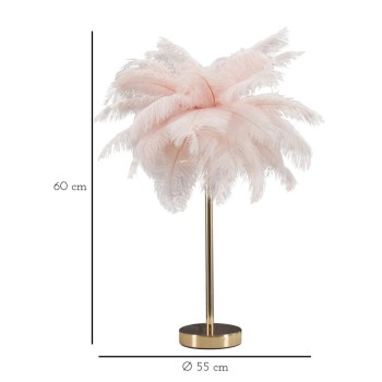 PINK PALM TABLE LAMP