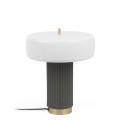 Serenella table lamp in white and green painted metal