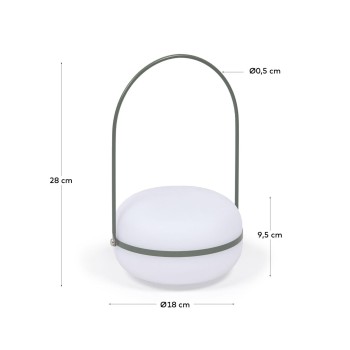 Tea table lamp in polyethylene and metal