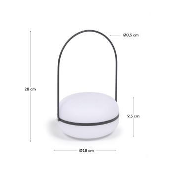 Tea table lamp in polyethylene and metal