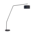 Ciana floor lamp in metal with black finish and ceiling lamp in cotton