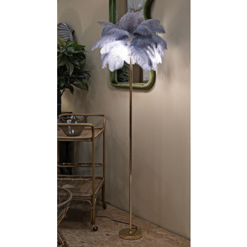 GRAY PALM FLOOR LAMP