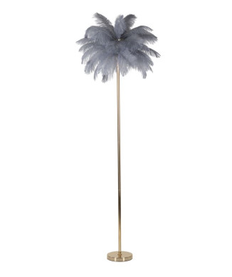 GRAY PALM FLOOR LAMP