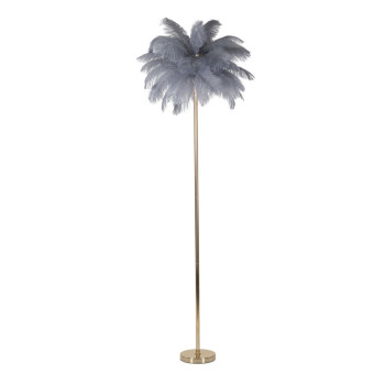 GRAY PALM FLOOR LAMP