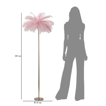 PINK PALM FLOOR LAMP