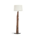 Powell floor lamp in recycled wood with white shade