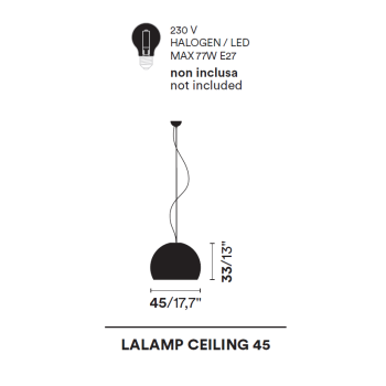 SUSPENSION LAMP LALAMPADA 45 OPINION CIATTI