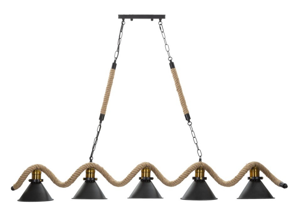 CUP/ROPE CHANDELIER 5 LIGHTS