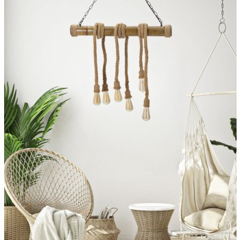 BAMBOO/ROPE CHANDELIER