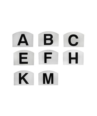 PLASTIC DRESSAGE LETTERS TO ATTACH SET OF 8 PCS A,B,C,E,F,H,K,M