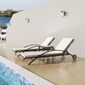 Sunbeds with Polyrattan coffee table