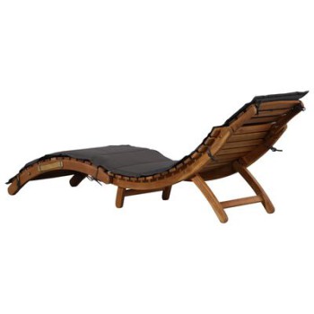 Sunbed in Solid Brown Acacia Wood