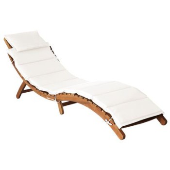 Sunbed in Solid Brown Acacia Wood