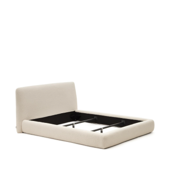 Martina bed with removable cover in ecru lambskin