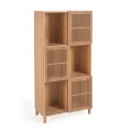 Beyla bookcase in solid wood and oak veneer 84.5 x 170 cm FSC 100%