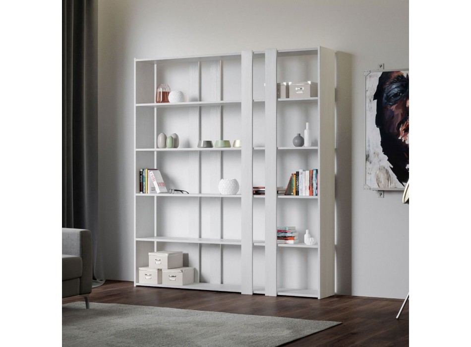 Kato bookcase - Composition A Kato 6R 2 sides 4 long bands White Ash