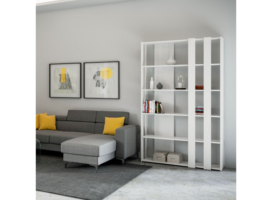 Kato Small bookcase - Composition Small B Kato 6R 2 sides 4 long bands White Ash