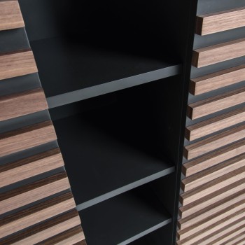 Libreria Kesia 105 x 155 cma noce, mdf grafite opa