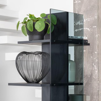 Step smoked glass bookcase 0/79 PEZZANI