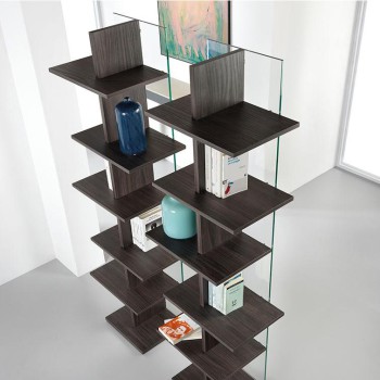 Step transparent glass bookcase 0/79 PEZZANI