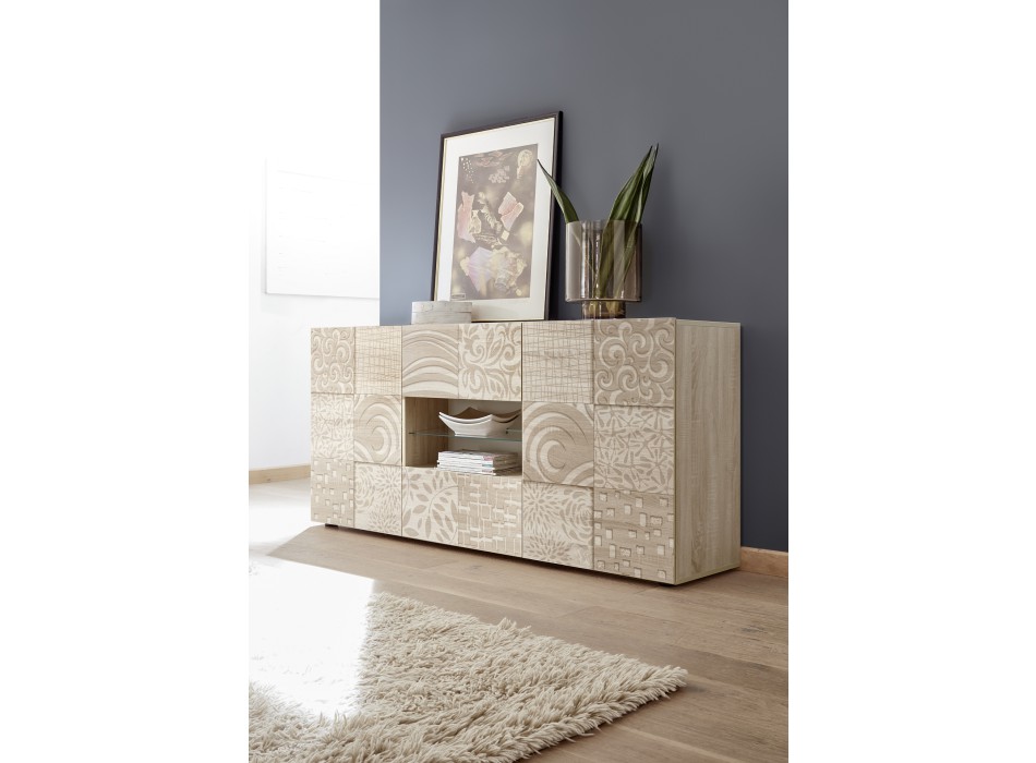 Sideboard 2 doors 2 drawers MIRO 181x84x43 cm oak colour