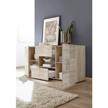 Sideboard 2 doors 2 drawers MIRO 181x84x43 cm oak colour