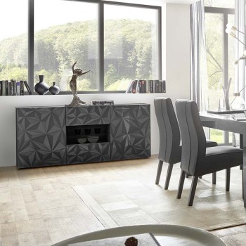 Sideboard 2 doors 2 drawers PRISMA black colour