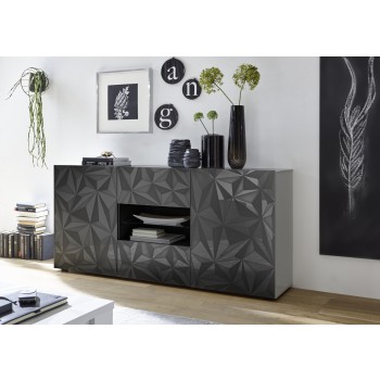 Sideboard 2 doors 2 drawers PRISMA black colour