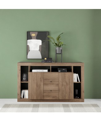 Sideboard 2 doors 3 drawers RIMINI wood color