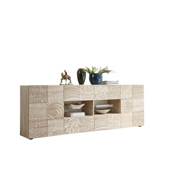 Sideboard 2 doors 4 drawers MIRO 241x84x43 cm oak colour