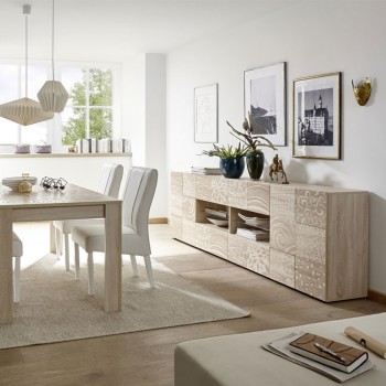 Sideboard 2 doors 4 drawers MIRO 241x84x43 cm oak colour