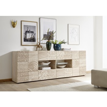 Sideboard 2 doors 4 drawers MIRO 241x84x43 cm oak colour