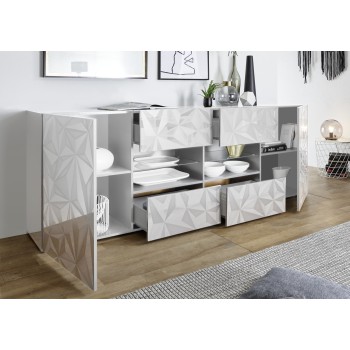 Sideboard 2 doors 4 drawers PRISMA white color