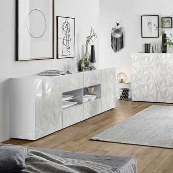 Sideboard 2 doors 4 drawers PRISMA white color