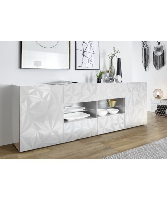 Sideboard 2 doors 4 drawers PRISMA white color