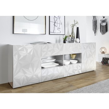 Sideboard 2 doors 4 drawers PRISMA white color