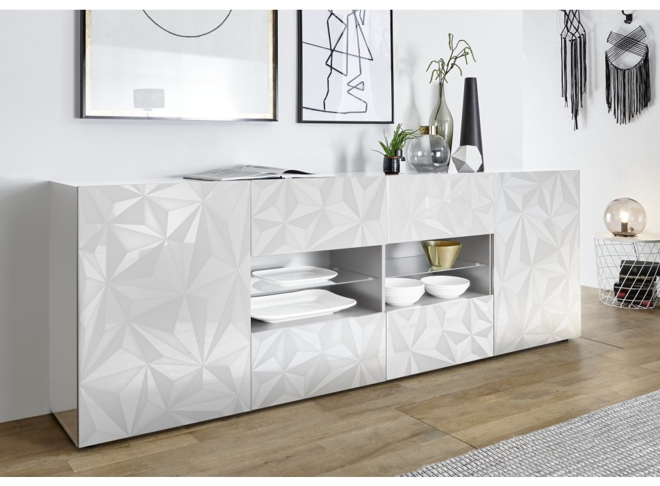 Sideboard 2 doors 4 drawers PRISMA white color