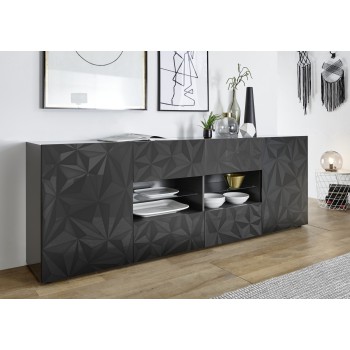 Sideboard 2 doors 4 drawers PRISMA black colour