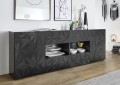 Sideboard 2 doors 4 drawers PRISMA black colour