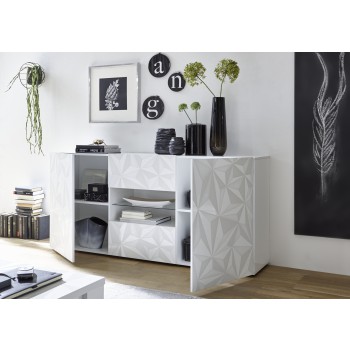 PRISMA sideboard with 2 doors and 2 drawers in white colour