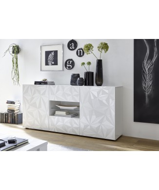 PRISMA sideboard with 2 doors and 2 drawers in white colour