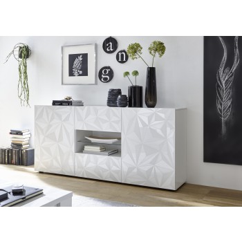 PRISMA sideboard with 2 doors and 2 drawers in white colour